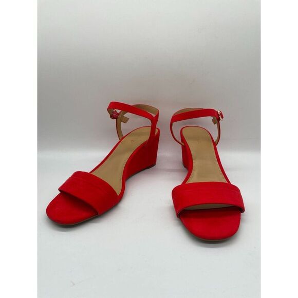 J.Crew Wedge Sandals Belvedere Red Womens Sz 9.5 Open Toe Buckle - Picture 6 of 12
